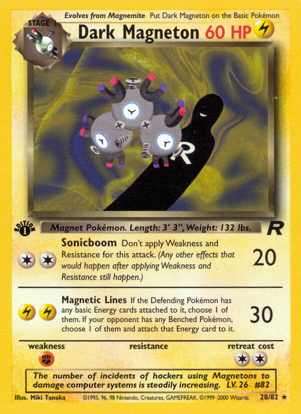 Dark Magneton (28/82) [Team Rocket 1st Edition] | Tables and Towers