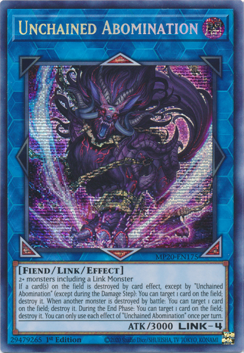 Unchained Abomination [MP20-EN175] Prismatic Secret Rare | Tables and Towers