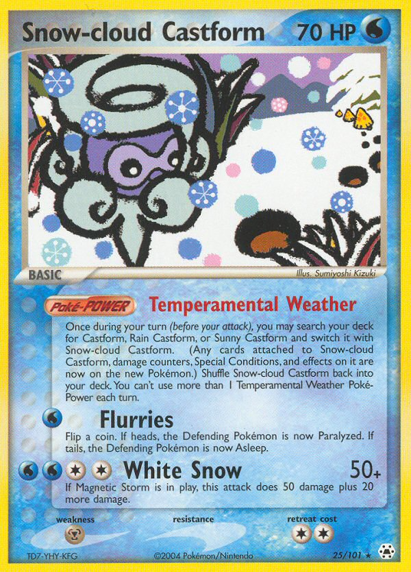 Snow-cloud Castform (25/101) [EX: Hidden Legends] | Tables and Towers