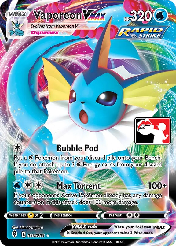 Vaporeon VMAX (030/203) [Prize Pack Series One] | Tables and Towers