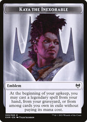 Human Warrior // Kaya, the Inexorable Emblem Double-Sided Token [Kaldheim Tokens] | Tables and Towers