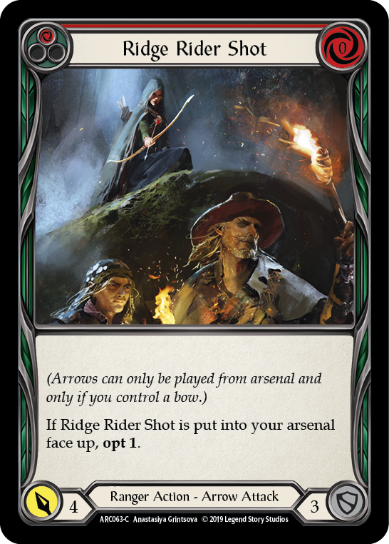 Ridge Rider Shot (Red) [ARC063-C] (Arcane Rising)  1st Edition Rainbow Foil | Tables and Towers