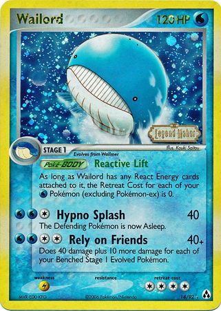 Wailord (14/92) (Stamped) [EX: Legend Maker] | Tables and Towers