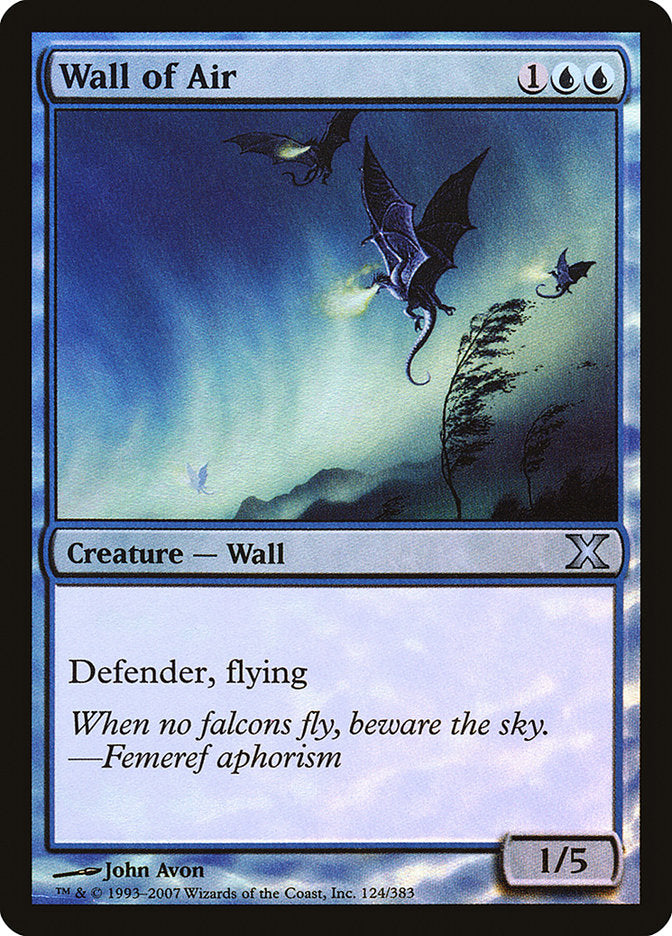 Wall of Air (Premium Foil) [Tenth Edition] | Tables and Towers