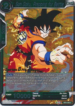 Son Goku, Prepping for Battle (BT8-046_PR) [Malicious Machinations Prerelease Promos] | Tables and Towers