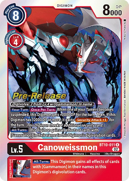 Canoweissmon [BT10-011] [Xros Encounter Pre-Release Cards] | Tables and Towers