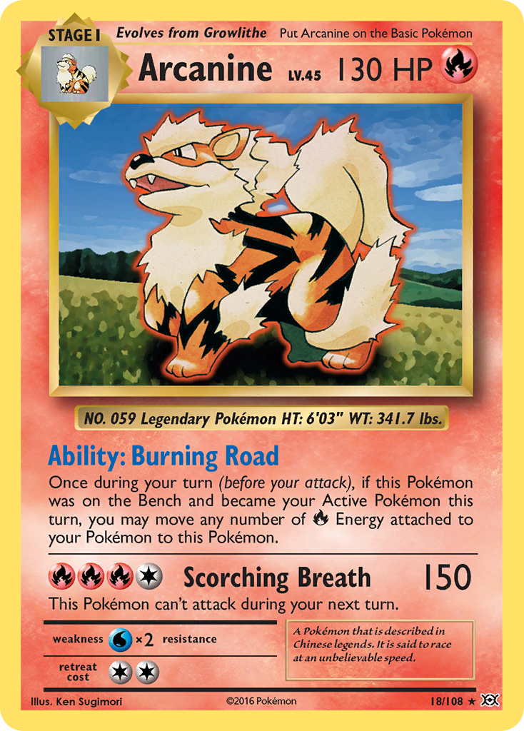 Arcanine (18/108) [XY: Evolutions] | Tables and Towers