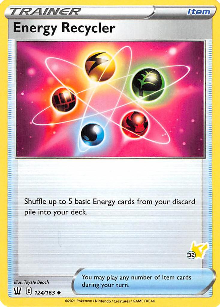 Energy Recycler (124/163) (Pikachu Stamp #32) [Battle Academy 2022] | Tables and Towers