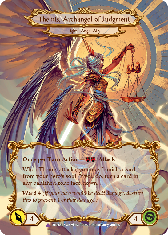 Figment of Judgment // Themis, Archangel of Judgment (Marvel) [DTD006] (Dusk Till Dawn)  Cold Foil | Tables and Towers