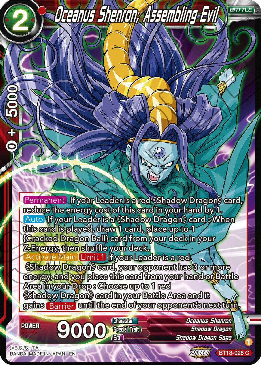 Oceanus Shenron, Assembling Evil (BT18-026) [Dawn of the Z-Legends] | Tables and Towers