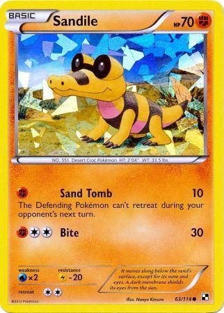 Sandile (63/114) (Cracked Ice Holo) [Black & White: Base Set] | Tables and Towers