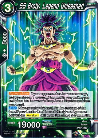 SS Broly, Legend Unleashed (BT7-069) [Assault of the Saiyans] | Tables and Towers