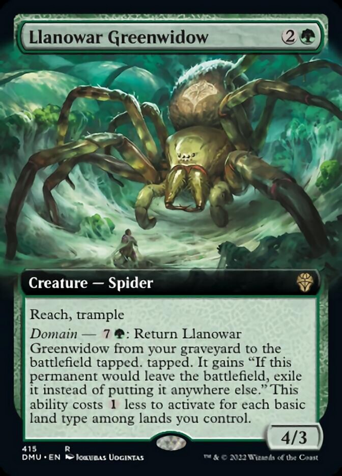 Llanowar Greenwidow (Extended Art) [Dominaria United] | Tables and Towers