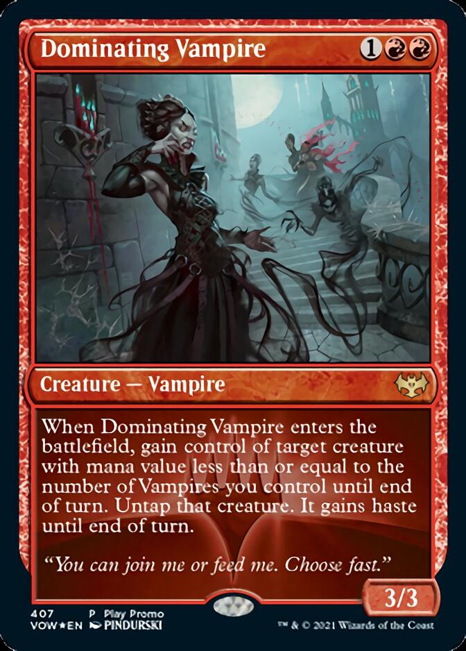 Dominating Vampire (Play Promo) [Innistrad: Crimson Vow Promos] | Tables and Towers