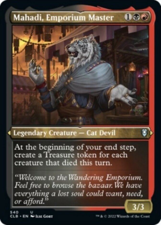 Mahadi, Emporium Master (Foil Etched) [Commander Legends: Battle for Baldur's Gate] | Tables and Towers