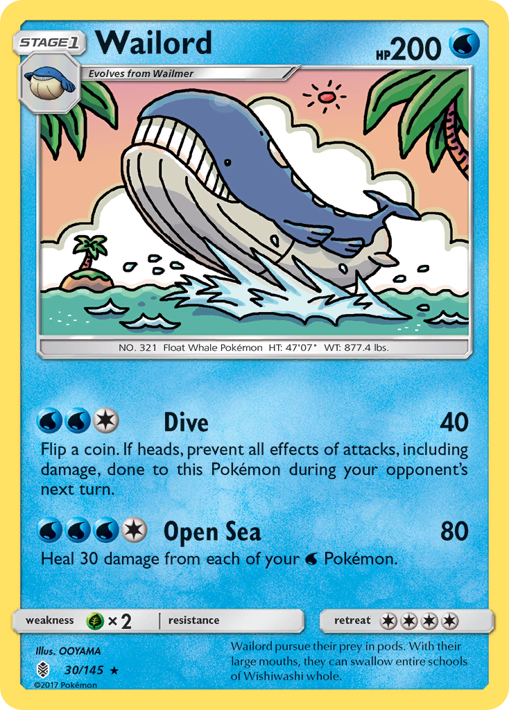 Wailord (30/145) [Sun & Moon: Guardians Rising] | Tables and Towers