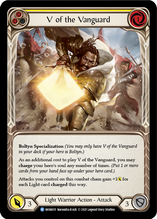 V of the Vanguard [MON035-RF] (Monarch)  1st Edition Rainbow Foil | Tables and Towers