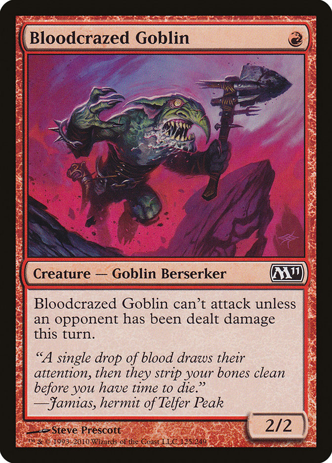 Bloodcrazed Goblin [Magic 2011] | Tables and Towers