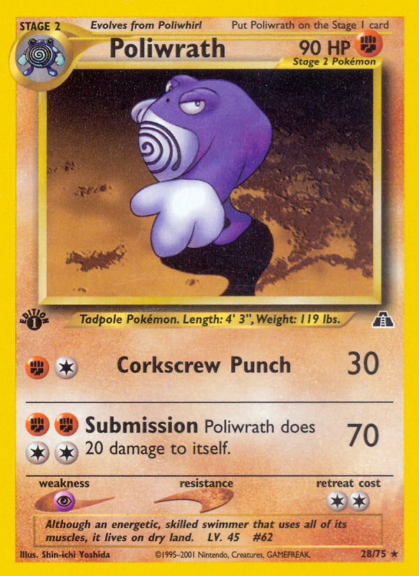 Poliwrath (28/75) [Neo Discovery 1st Edition] | Tables and Towers