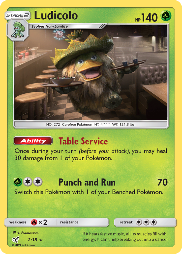 Ludicolo (2/18) [Sun & Moon: Detective Pikachu] | Tables and Towers