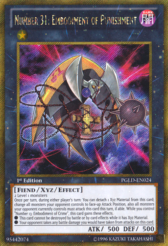 Number 31: Embodiment of Punishment [PGLD-EN024] Gold Secret Rare | Tables and Towers