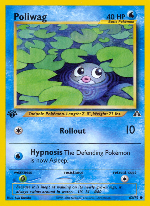 Poliwag (62/75) [Neo Discovery 1st Edition] | Tables and Towers