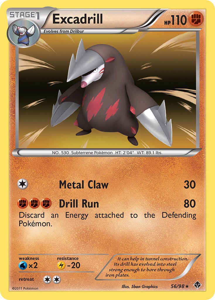 Excadrill (56/98) (Cosmos Holo) (Blister Exclusive) [Black & White: Emerging Powers] | Tables and Towers