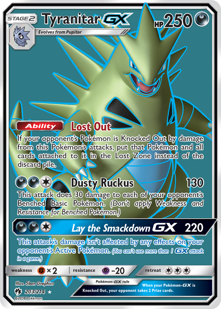 Tyranitar GX (203/214) [Sun & Moon: Lost Thunder] | Tables and Towers