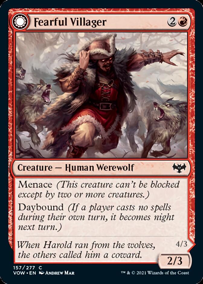 Fearful Villager // Fearsome Werewolf [Innistrad: Crimson Vow] | Tables and Towers