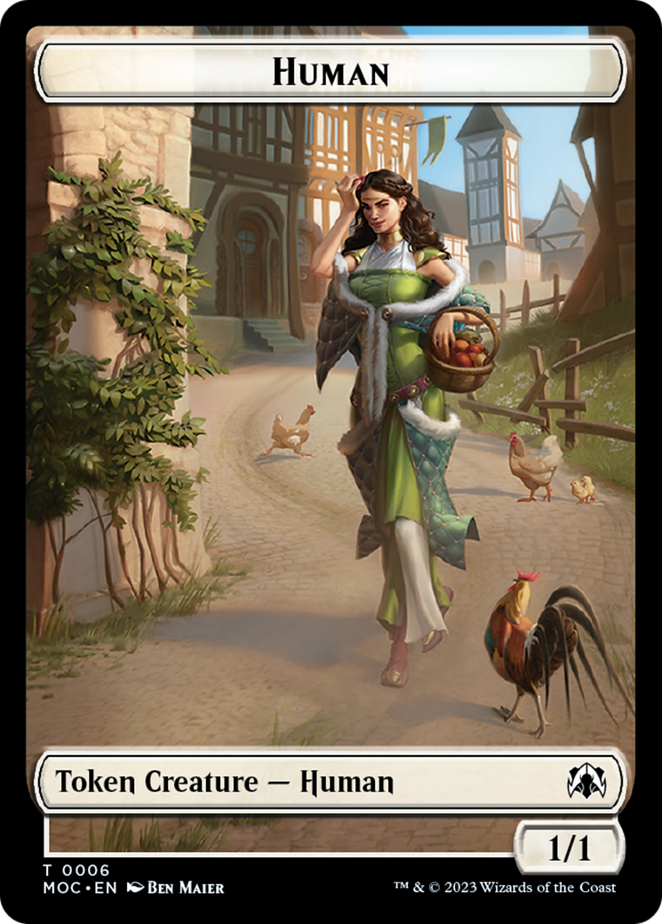 Zombie Knight // Human (6) Double-Sided Token [March of the Machine Commander Tokens] | Tables and Towers