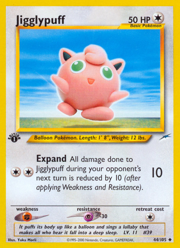 Jigglypuff (44/105) [Neo Destiny 1st Edition] | Tables and Towers