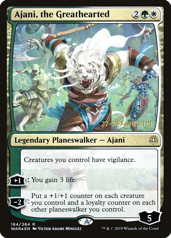 Ajani, the Greathearted [War of the Spark Prerelease Promos] | Tables and Towers