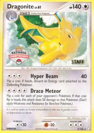 Dragonite (2/146) (National Championship Staff) [Diamond & Pearl: Legends Awakened] | Tables and Towers