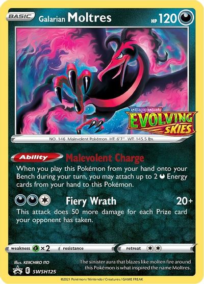 Galarian Moltres (SWSH125) (Prerelease Promo) [Sword & Shield: Black Star Promos] | Tables and Towers