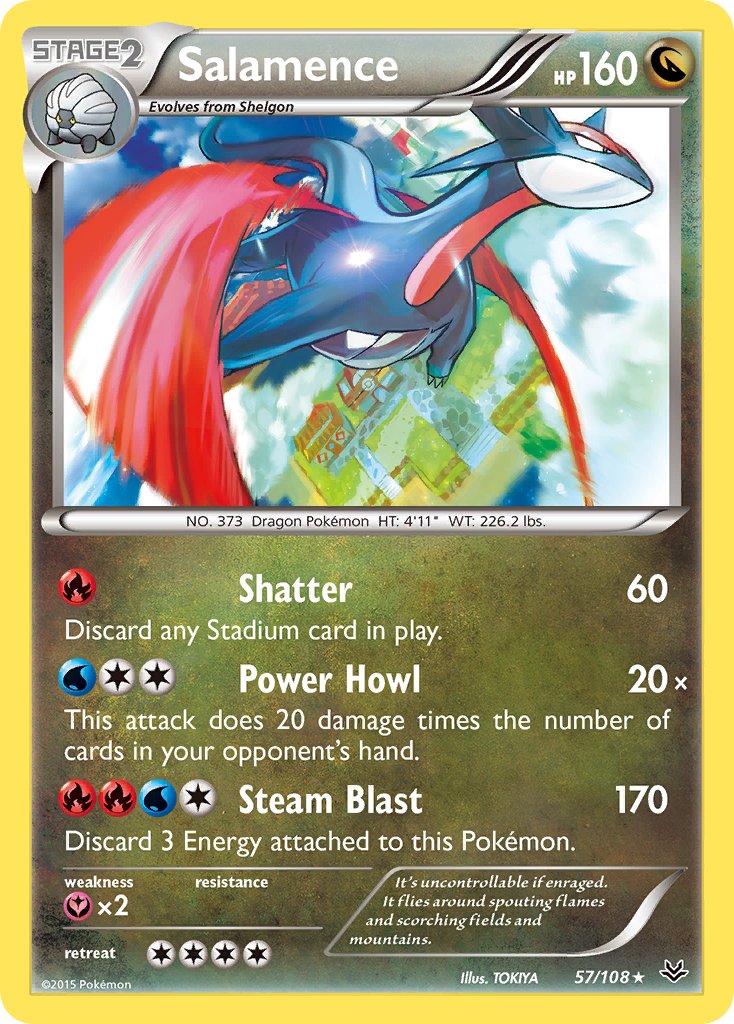 Salamence (57/108) (Theme Deck Exclusive) [XY: Roaring Skies] | Tables and Towers