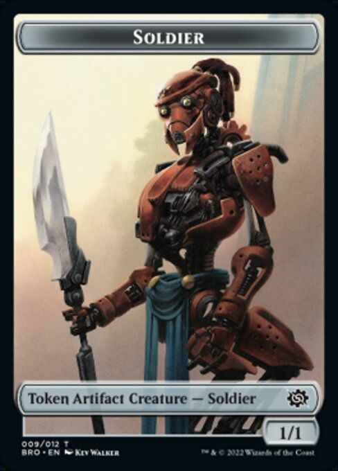 Powerstone // Soldier (009) Double-Sided Token [The Brothers' War Tokens] | Tables and Towers