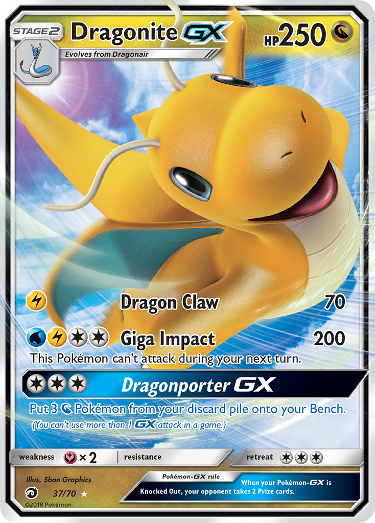 Dragonite GX (37/70) [Sun & Moon: Dragon Majesty] | Tables and Towers