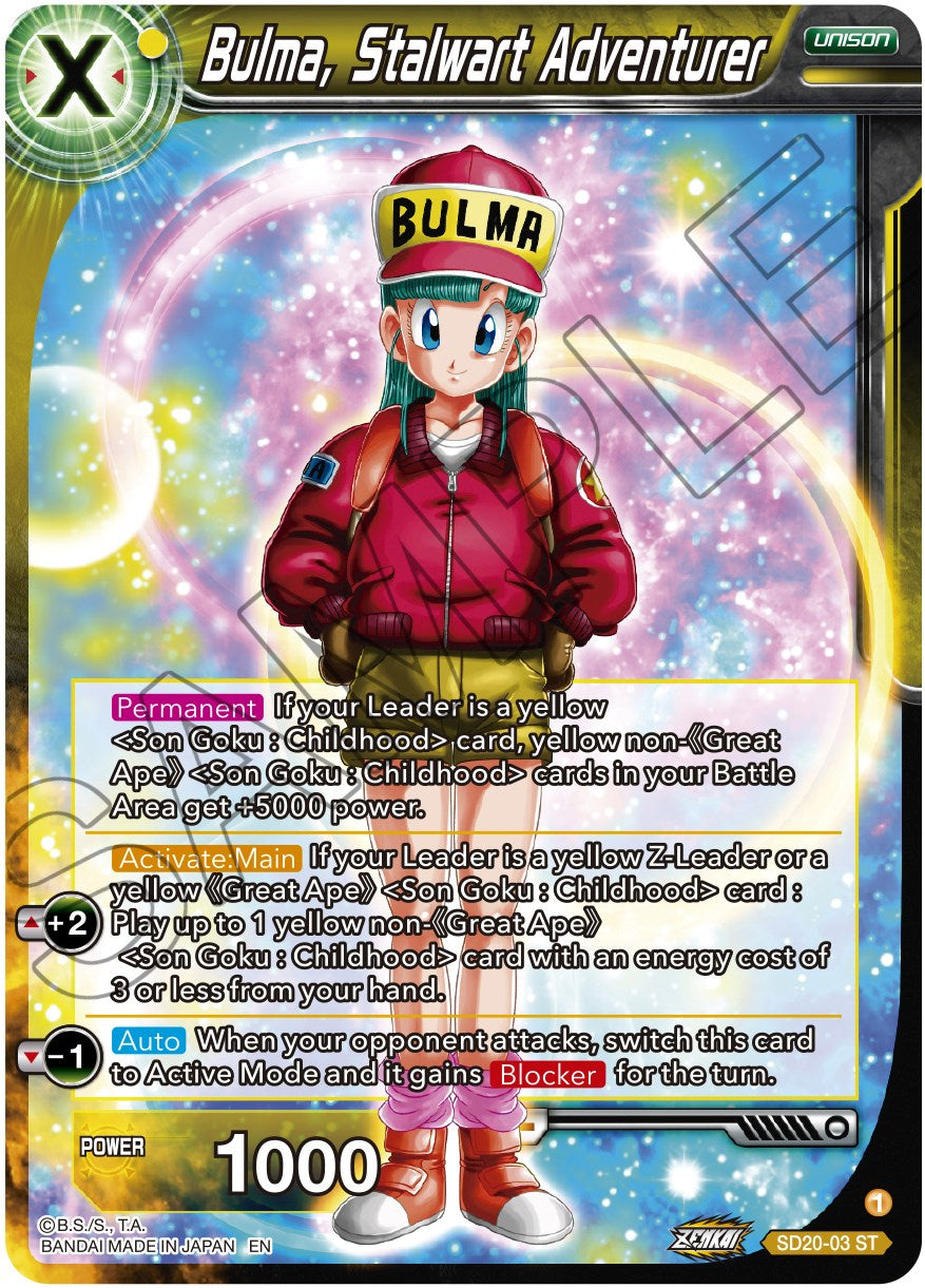 Bulma, Stalwart Adventurer (SD20-03) [Dawn of the Z-Legends] | Tables and Towers