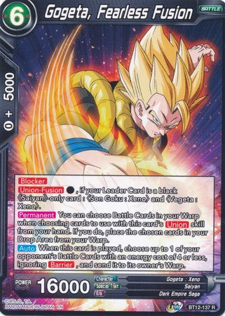 Gogeta, Fearless Fusion (BT12-137) [Vicious Rejuvenation] | Tables and Towers