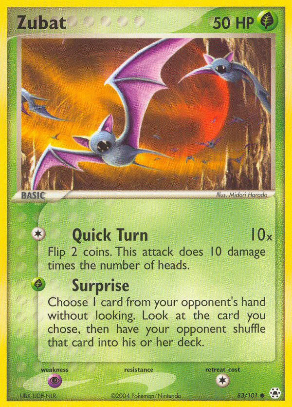 Zubat (83/101) [EX: Hidden Legends] | Tables and Towers