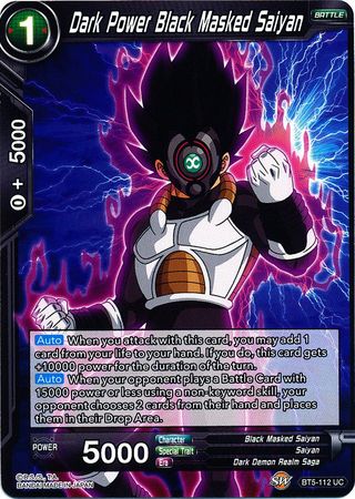 Dark Power Black Masked Saiyan (BT5-112) [Miraculous Revival] | Tables and Towers