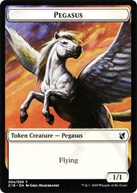 Pegasus // Human Double-Sided Token [Commander 2019 Tokens] | Tables and Towers