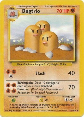 Dugtrio (19/102) [Base Set Unlimited] | Tables and Towers