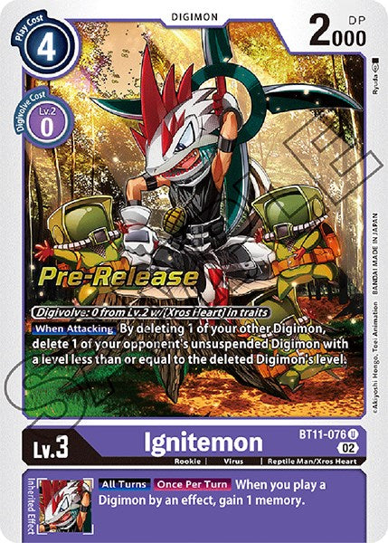 Ignitemon [BT11-076] [Dimensional Phase Pre-Release Promos] | Tables and Towers