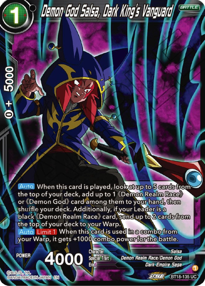 Demon God Salsa, Dark King's Vanguard (BT18-135) [Dawn of the Z-Legends] | Tables and Towers