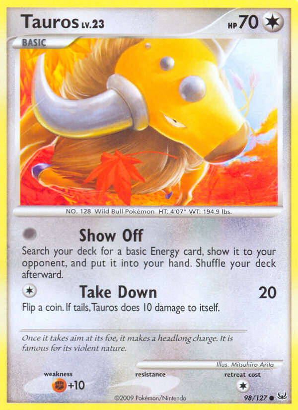 Tauros (98/127) [Platinum: Base Set] | Tables and Towers