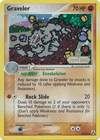 Graveler (34/92) (Stamped) [EX: Legend Maker] | Tables and Towers