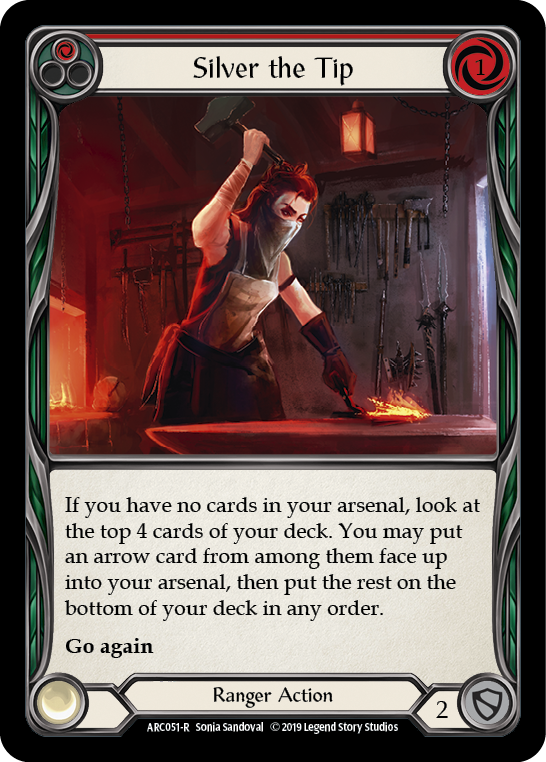 Silver the Tip (Red) [ARC051-R] (Arcane Rising)  1st Edition Rainbow Foil | Tables and Towers