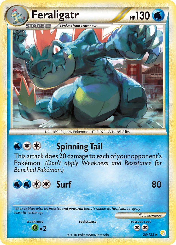 Feraligatr (20/123) (Theme Deck Exclusive) [HeartGold & SoulSilver: Base Set] | Tables and Towers