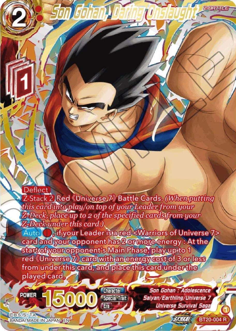 Son Gohan, Daring Onslaught (Gold-Stamped) (BT20-004) [Power Absorbed] | Tables and Towers